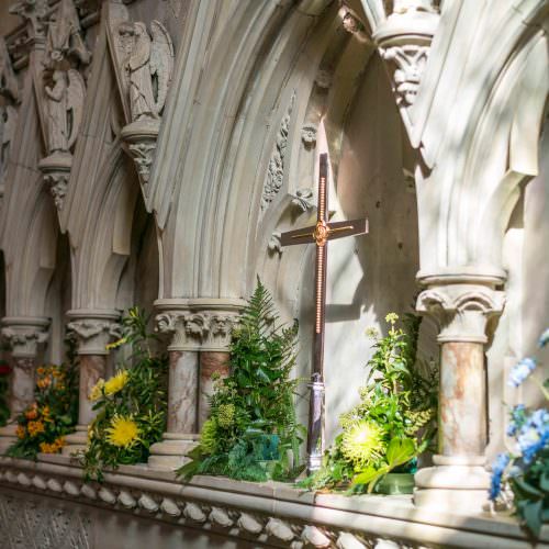 Flowers on Reredos at St Mark's Church