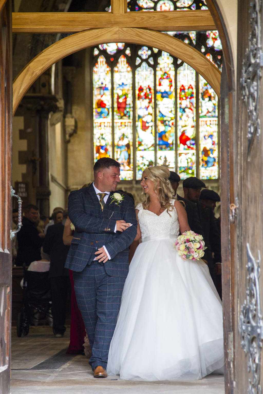 Couple coming out of Church
