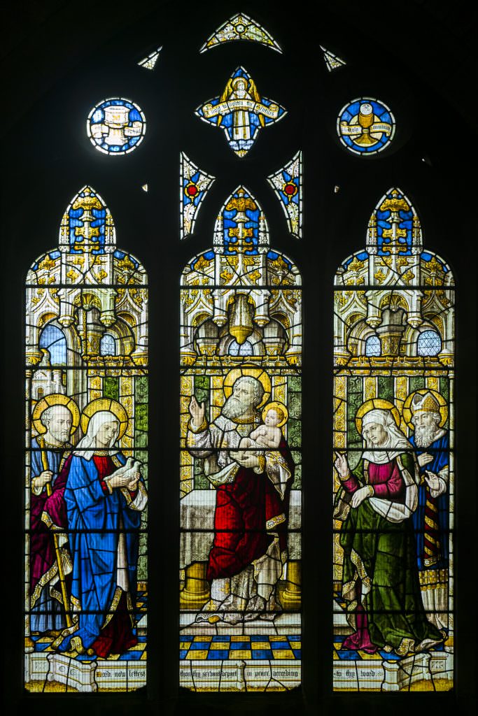 Presentation of Jesus in the Temple - Stained glass window at St Mark's Church