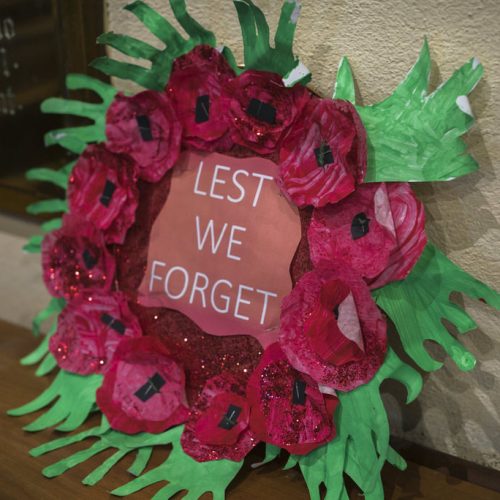 Poppy Arrangement at Remembrance Sunday at St Mark's Church